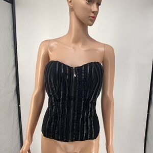 Black Strapless Corset Top